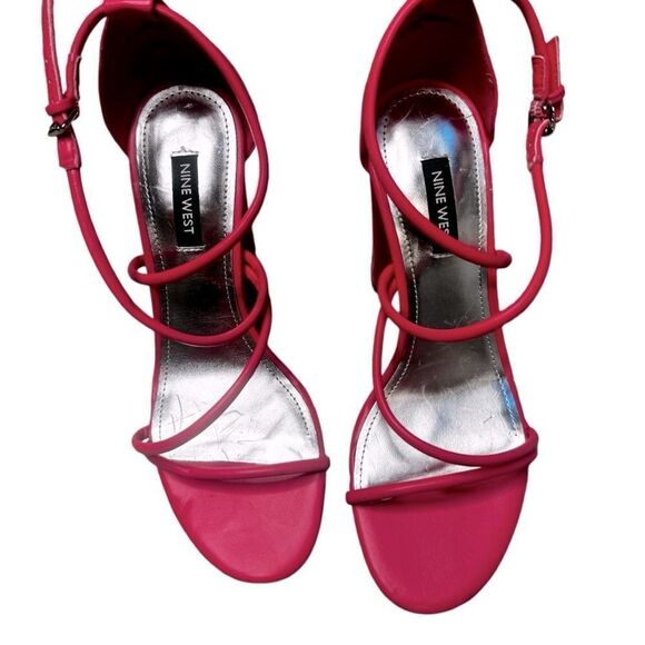 Nine West Pink Maer3 sandal heels size 7.5 - Picture 3 of 8